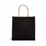 Sac style cabas en toile de jute KI0274 - Black / Silver