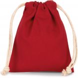 Sac coton à cordon 13 x 15 cm KI0748 - Cherry Red