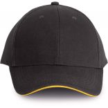 ORLANDO - CASQUETTE 6 PANNEAUX Dark Grey / Yellow