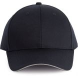 Casquette sandwich contrasté 6 panneaux Oeko-Tex Navy / Silver