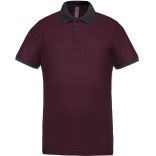 Polo piqué performance homme Wine / Sporty Grey - XS