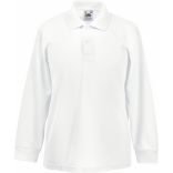 Polo enfant 65/35 manches longues White - 3/4