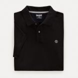 Polo coton piqué bio manches courtes Millers River Black - S