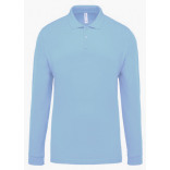 Polo homme piqué manches longues K256 - Sky Blue