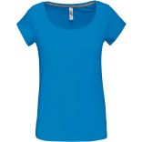 T-shirt femme col bateau manches courtes K384 - Tropical Blue