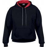 Sweat-shirt homme à capuche zippé 185C00 - Black / Red