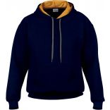 Sweat-shirt homme à capuche zippé 185C00 - Navy / Gold