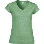 T-shirt femme col V Softstyle GI64V00L - Heather Irish Green