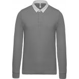 Polo rugby K213 - Light Grey / White