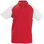 Polo enfant baseball K231 - Red / White