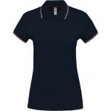 Polo femme manches courtes K251 - Navy / Wine / White