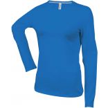 T-shirt femme manches longues col rond K383 - Light Royal Blue