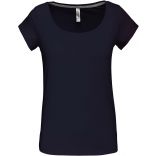 T-shirt femme col bateau manches courtes K384 - Navy