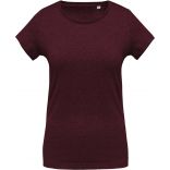 T-shirt femme coton bio col rond K391 - Wine Heather