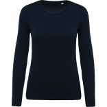 T-shirt femme col rond manches longues K392 - Navy