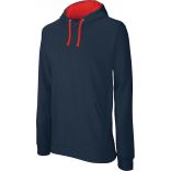 Sweat-shirt homme à capuche contrastée K446 - Navy / Red