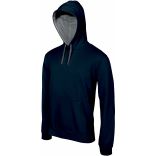 Sweat-shirt homme à capuche contrastée K446 - Navy / Fine Grey