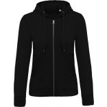 Sweat-shirt femme bio zippé capuche K485 - Black