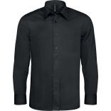 Chemise manches longues coton/élasthanne K529 - Black