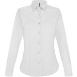 Chemise manches longues femme coton/élasthanne K530 - White