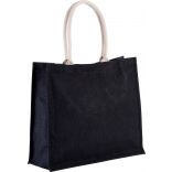 Sac de plage en jute KI0219 - Black-One Size