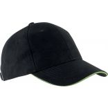 Casquette 6 panneaux Orlando KP011 - Black / Lime