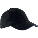 Casquette 6 panneaux Orlando KP011 - Black / Royal Blue