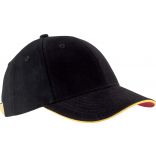 Casquette 6 panneaux Orlando KP011 - Black / Yellow / Red