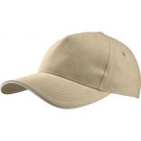 Casquette 5 panneaux sandwich contrasté KP124 - Beige / White