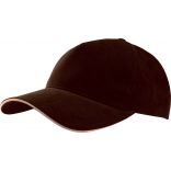 Casquette 5 panneaux sandwich contrasté KP124 - Chocolate / Beige