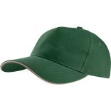 Casquette 5 panneaux sandwich contrasté KP124 - Forest Green / Beige