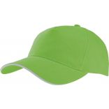 Casquette 5 panneaux sandwich contrasté KP124 - Lime / White