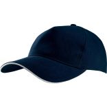 Casquette 5 panneaux sandwich contrasté KP124- Navy / White