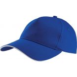 Casquette 5 panneaux sandwich contrasté KP124 - Royal Blue / White