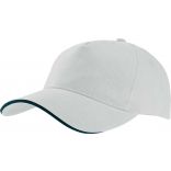 Casquette 5 panneaux sandwich contrasté KP124 - White / Navy