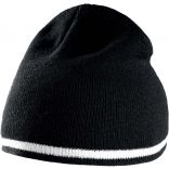 Bonnet avec bande bicolore contrastée KP515 - Black / White / Black