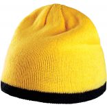 Bonnet avec bande bicolore contrastée KP515 - Yellow / Black