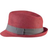 Chapeau en fibre végétale KP608 - Red / Grey