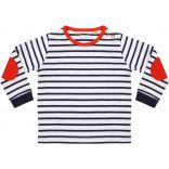 T-shirt bébé manches longues à rayures LW028 - Navy / White