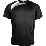 T-shirt unisexe manches courtes sport PA436 - Black / White / Storm Grey