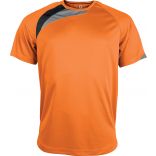 T-shirt unisexe manches courtes sport PA436 - Orange / Black / Storm Grey