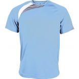 T-shirt unisexe manches courtes sport PA436 - Sky Blue / White / Storm Grey