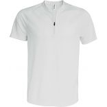 T-shirt 1/4 zip manches courtes unisexe PA486 - White