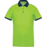 Polo homme piqué performance PA489 - Lime / Navy