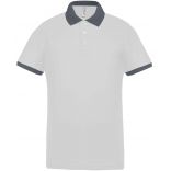 Polo homme piqué performance PA489 - White / sporty grey