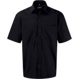 Chemise manches courtes homme popeline pur coton RU937M - Black