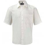 Chemise manches courtes homme popeline pur coton RU937M - White