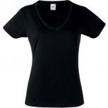 T-shirt femme col V Valueweight SC61398 - Black