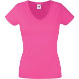 T-shirt femme col V Valueweight SC61398 - Fuchsia