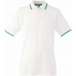 Polo homme manches courtes premium avec liseré SC63032 - White / Kelly Green